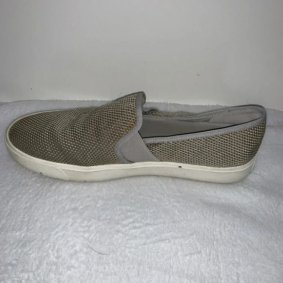 Vince Blair Women's 8 Shoes Gray Taupe Slip-On Sneakers Woven Fabric Texture - Picture 7 of 16